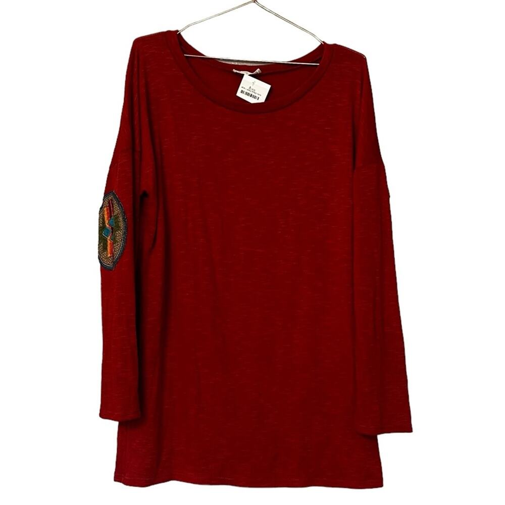 Twenty second 22nd tunic top with embroidered elbow size large new with tag